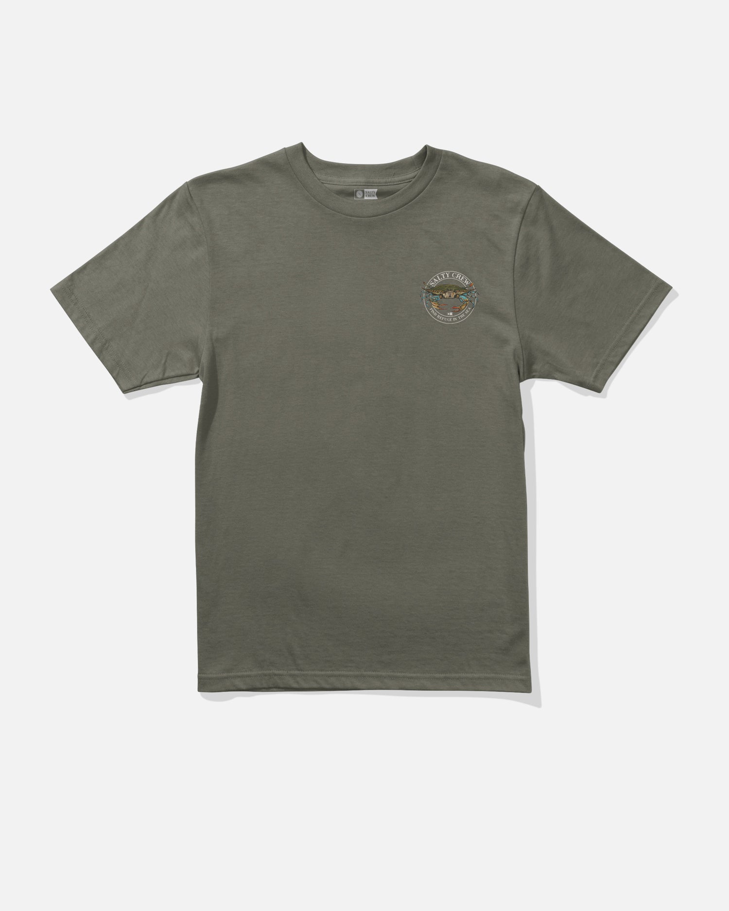 Front view of the Jimmy Boys Tee - Dusty Olive. 