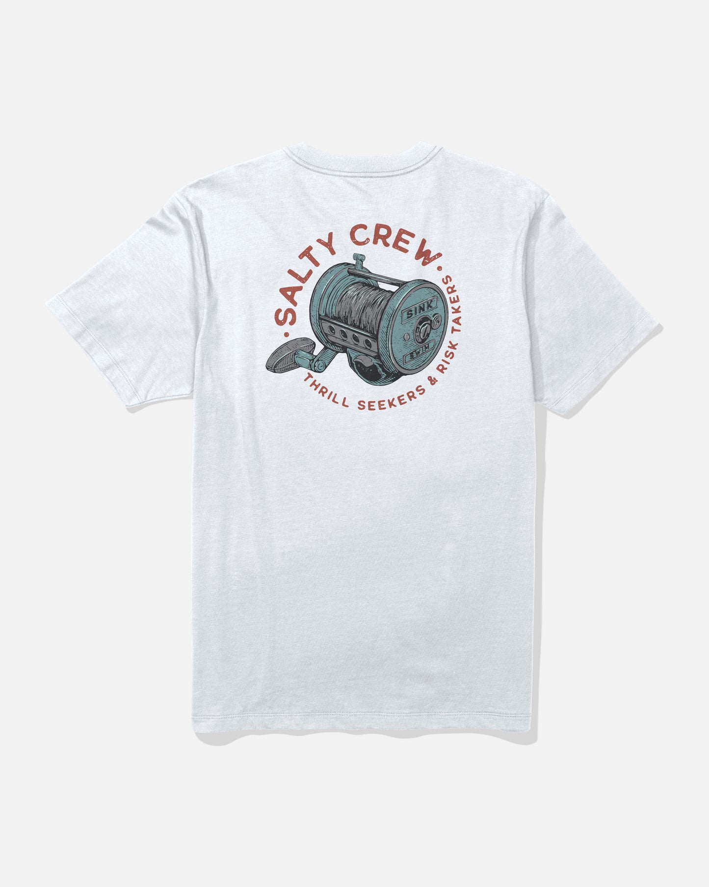back view of Reel Good Premium Tee - White