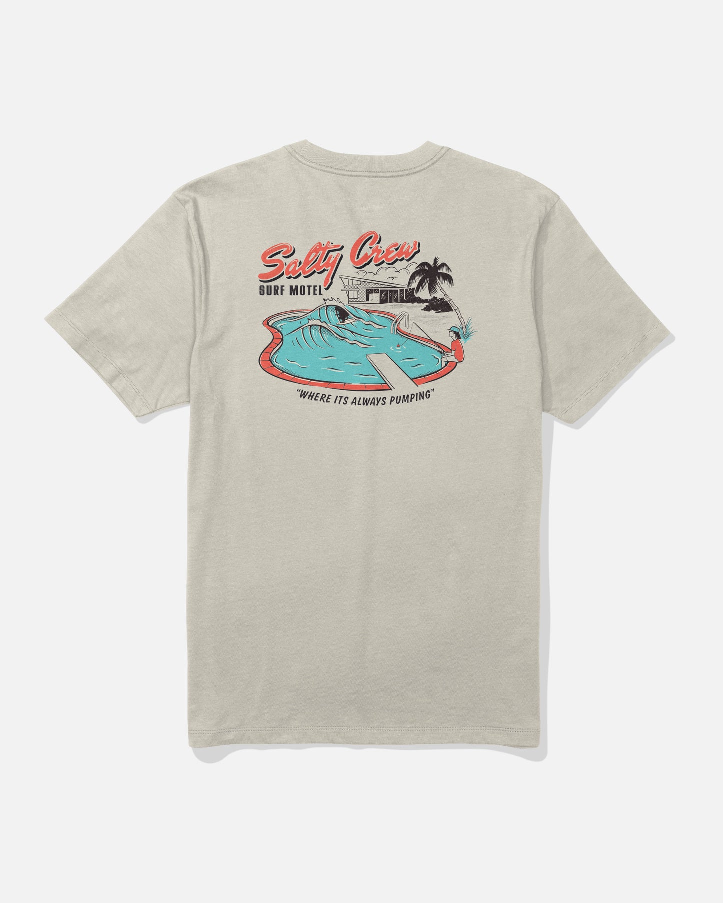 back view of Surf Motel Premium Tee - Bone