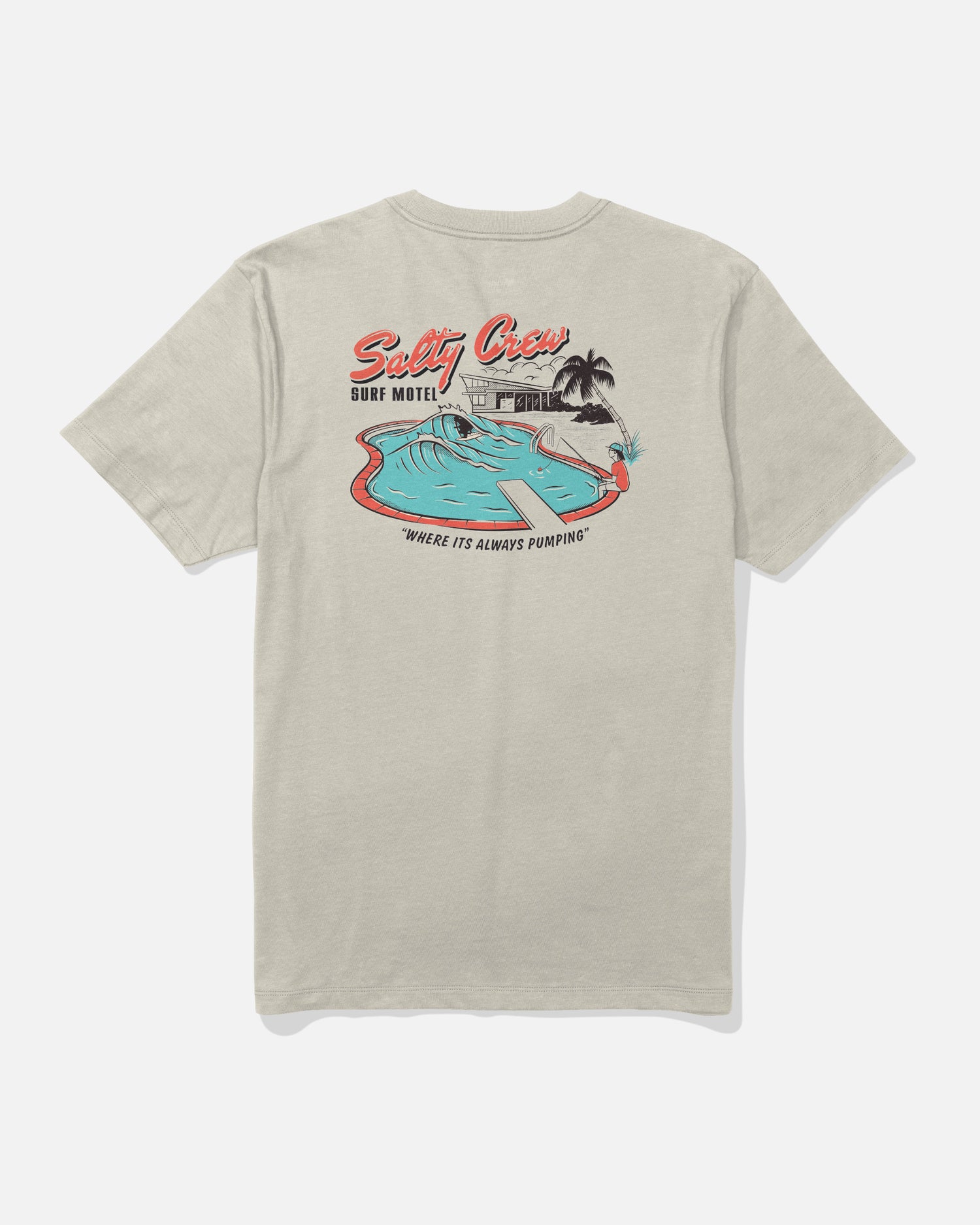 back view of Surf Motel Premium Tee - Bone