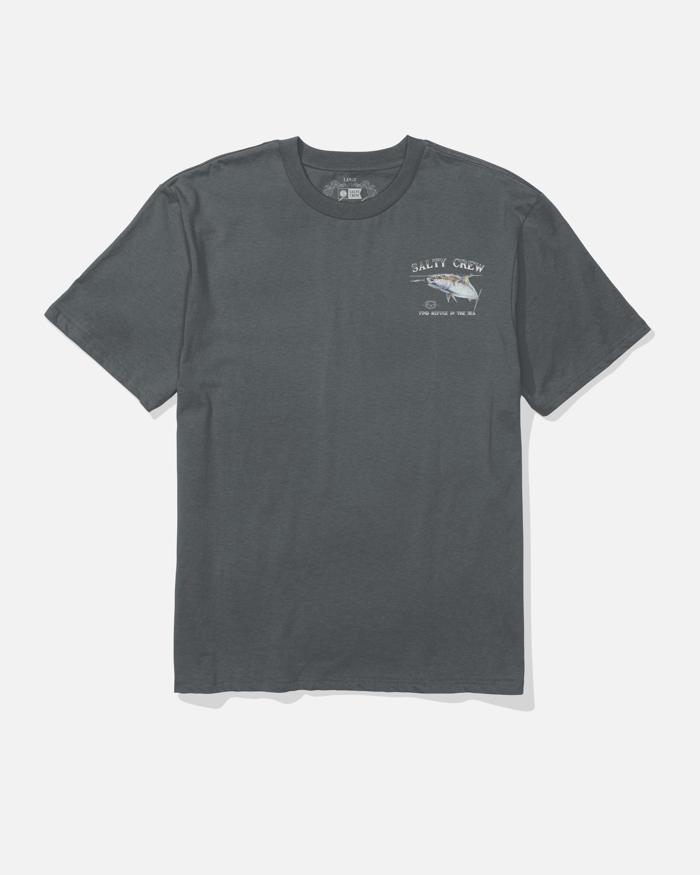 Front view of the Surface Classic Tee - Charcoal. 