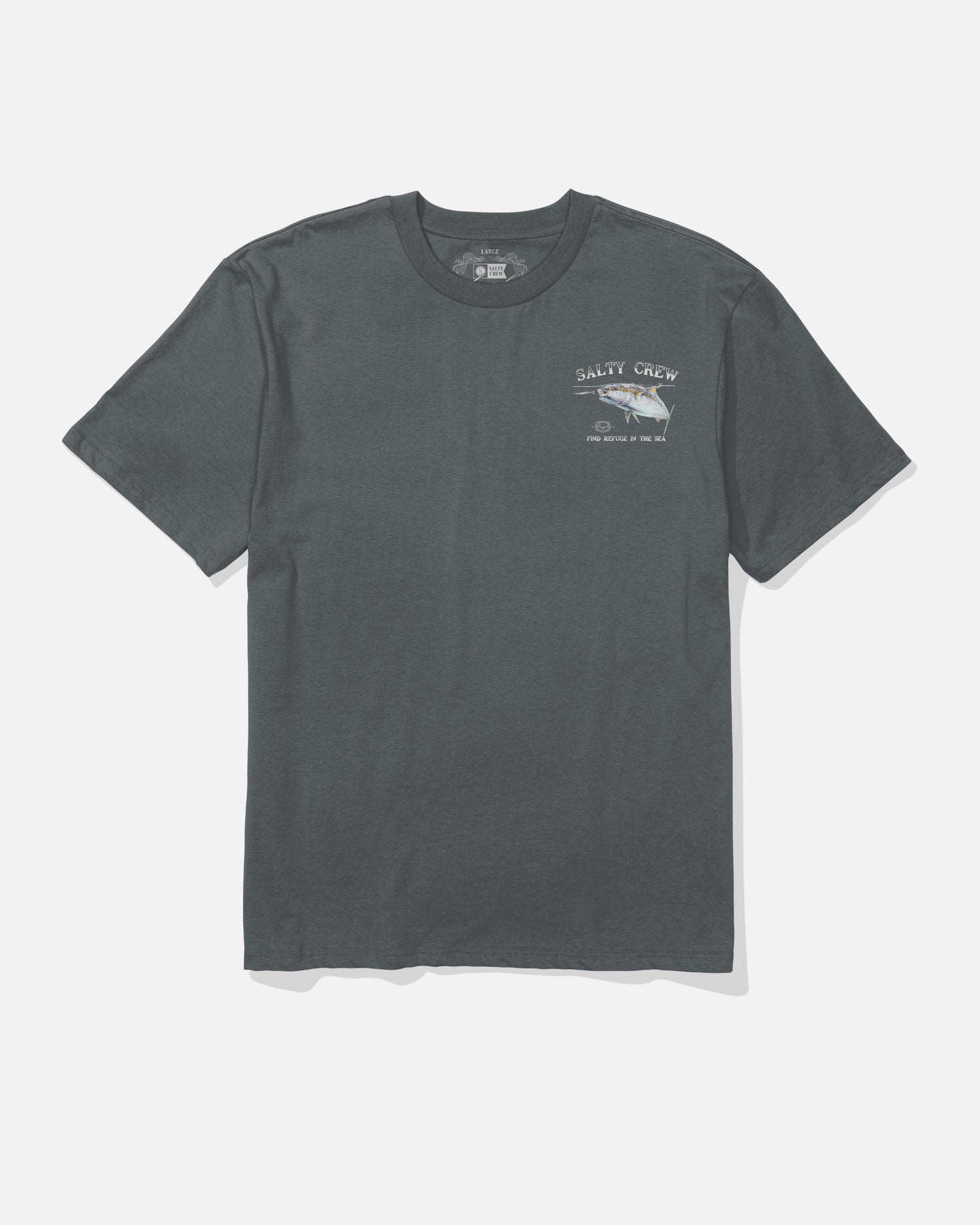 Front view of the Surface Classic Tee - Charcoal. 