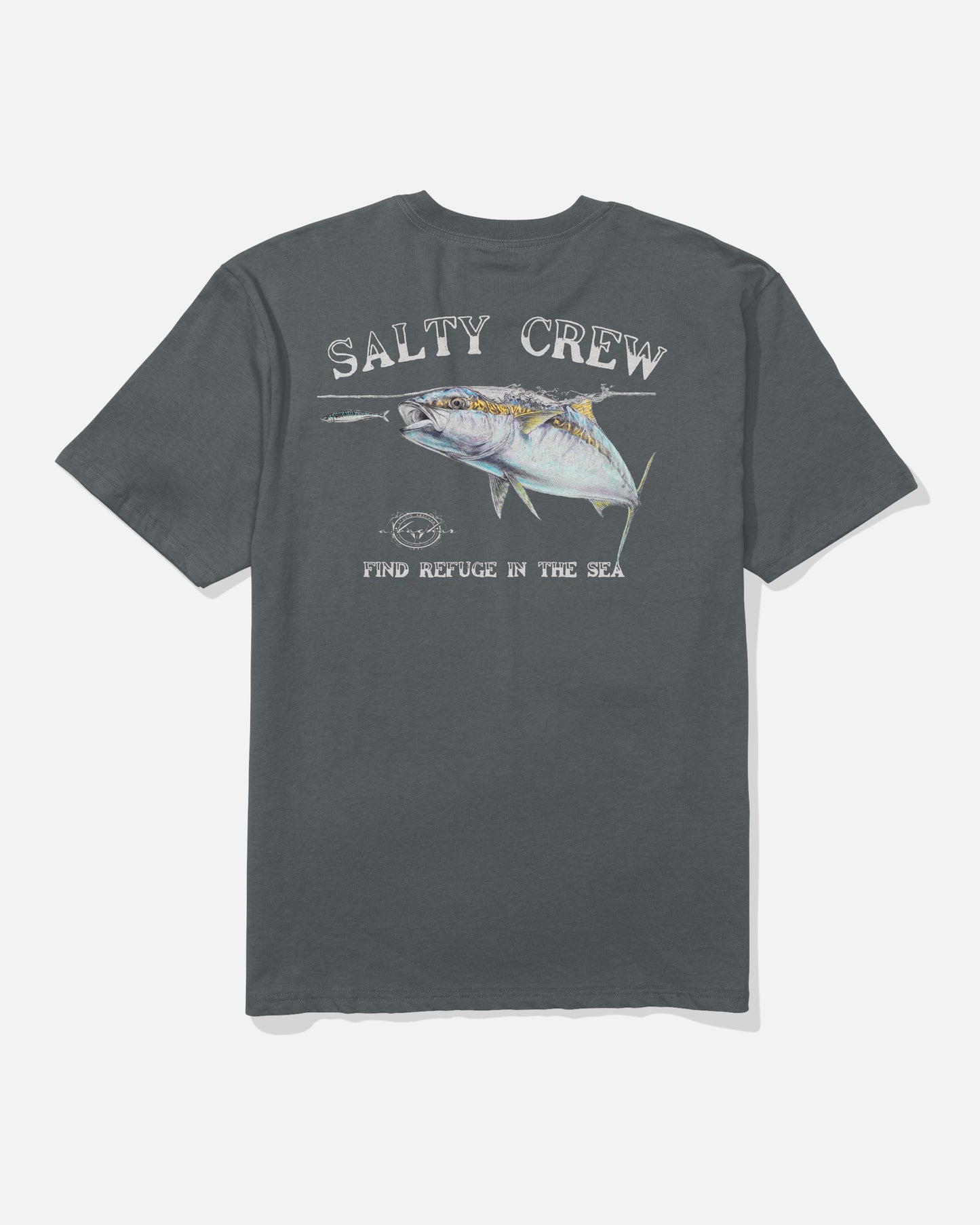 Back view of the Surface Classic Tee - Charcoal. 
