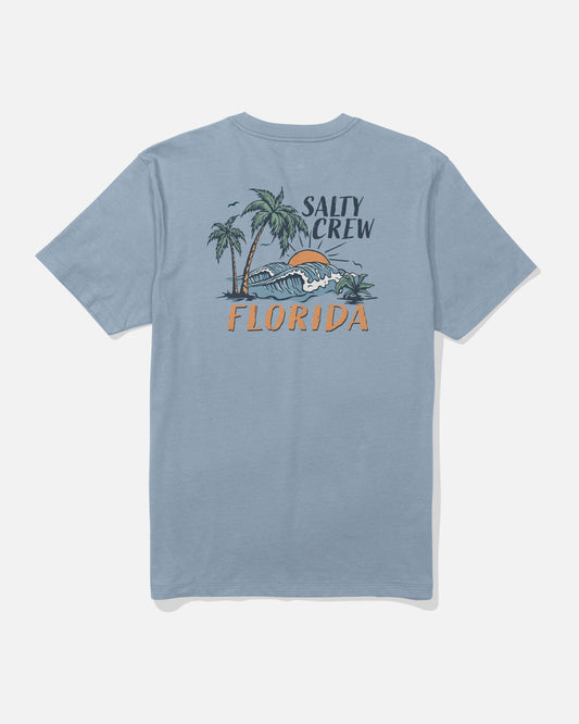 back view of Right Coast Premium Tee - Blue Fog