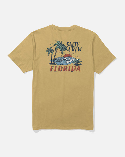 back view of Right Coast Premium Tee - Mineral Yellow