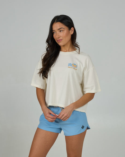 Front view of the Waves Skimmer Tee - Off White. 