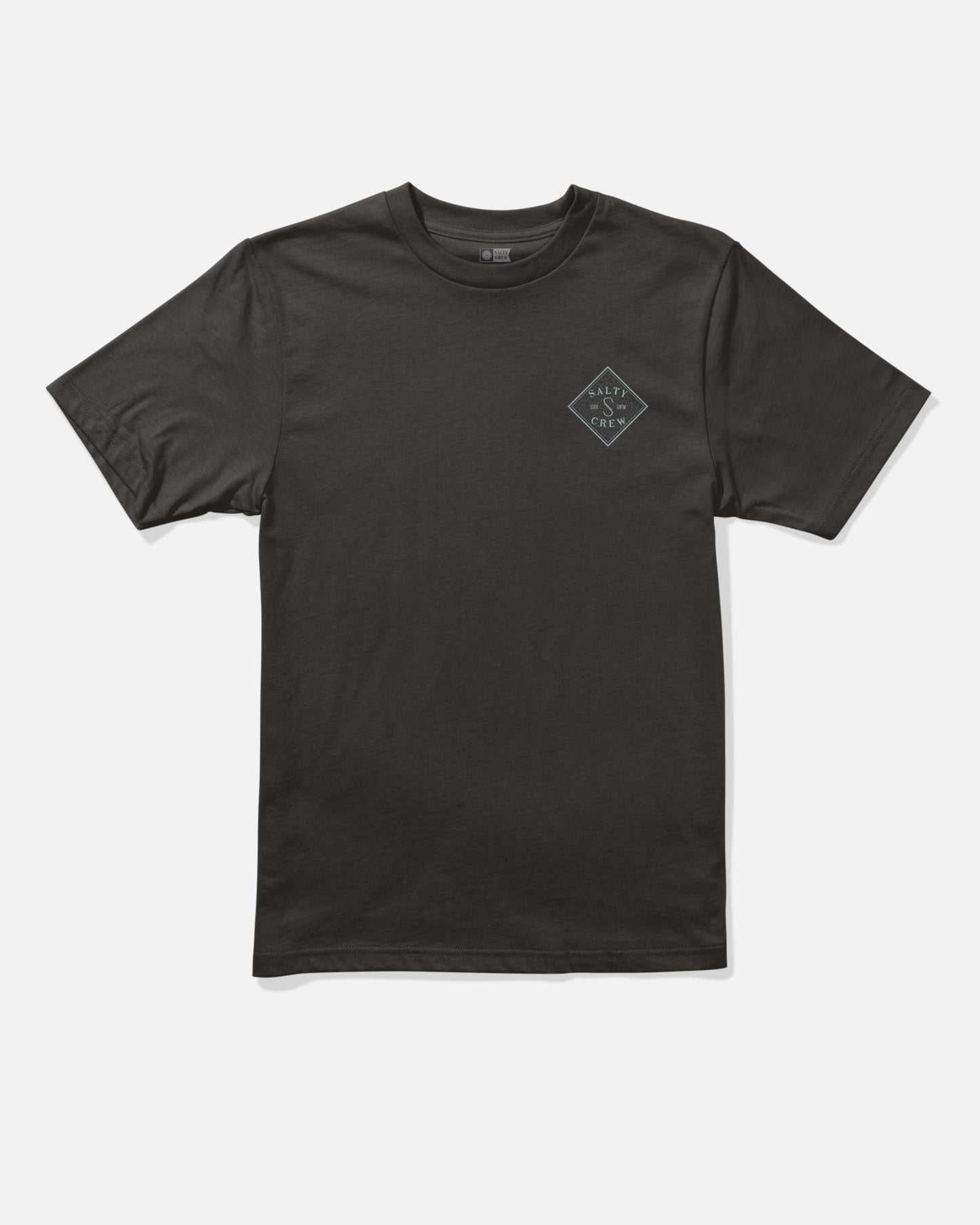 Front view of the Tippet Fill Boys Tee - Black. 