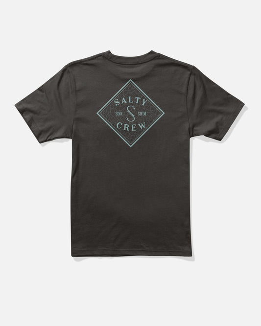 Back view of the Tippet Fill Boys Tee - Black. 