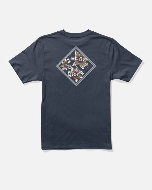 Back view of the Tippet Fill Boys Tee - Navy. 