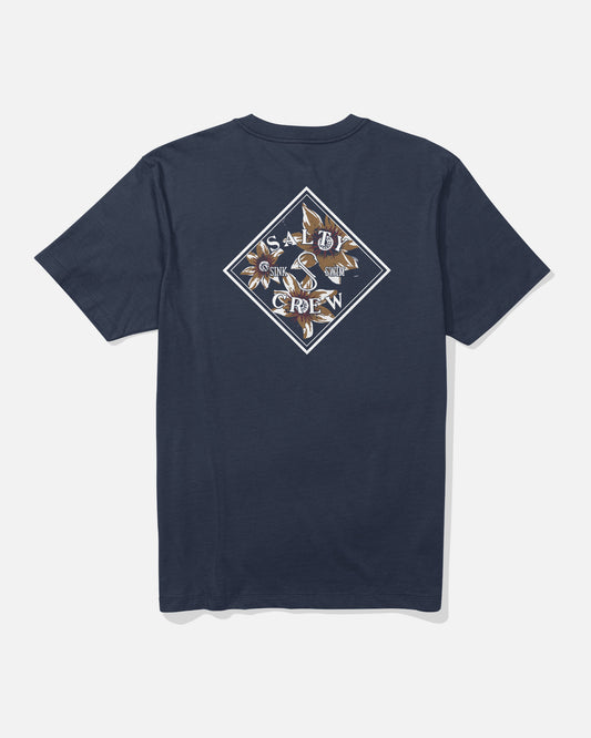 Back view of the Tippet Fill Tee - Navy. 