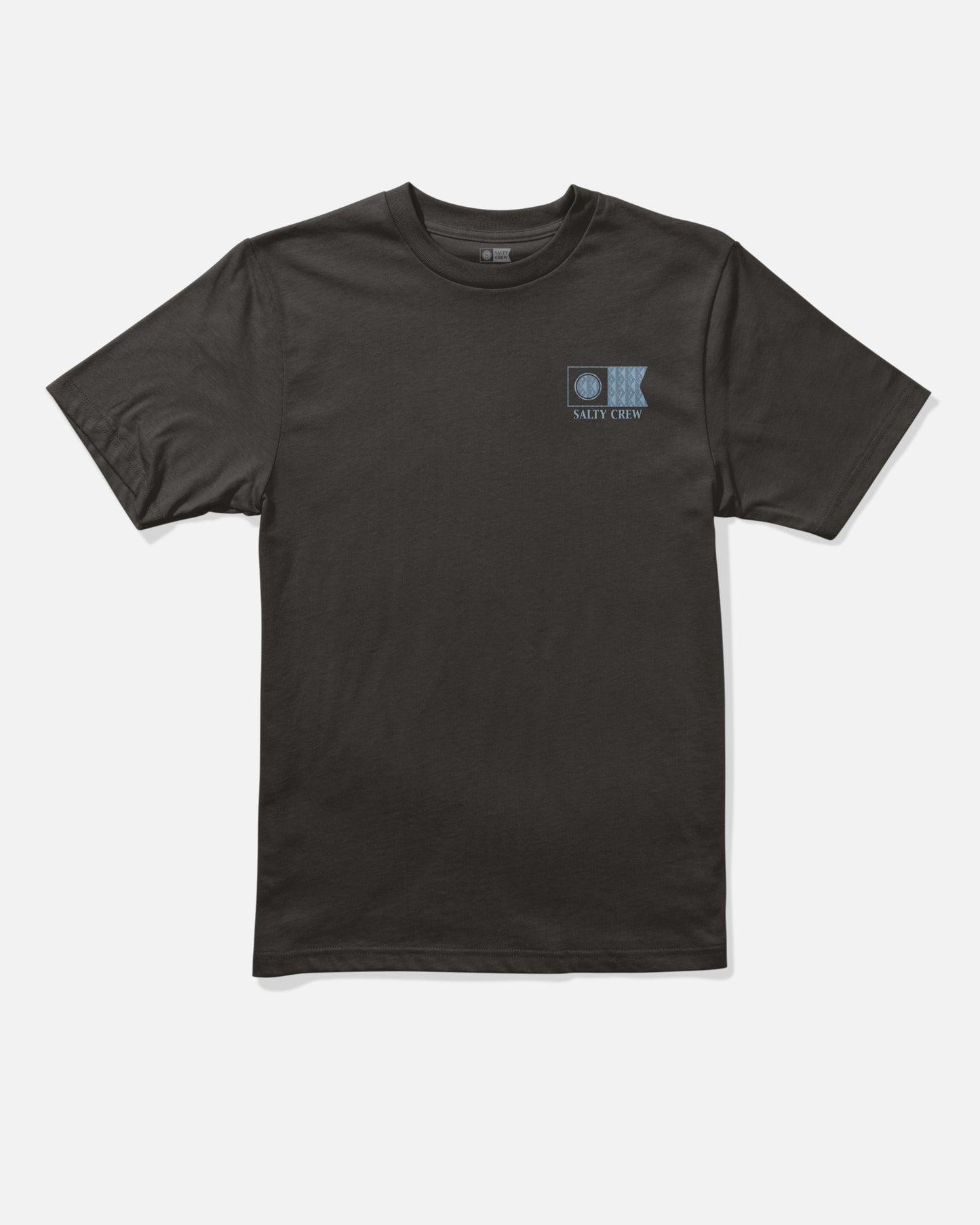 Front view of the Flagship Fill Boys Tee - Black. 