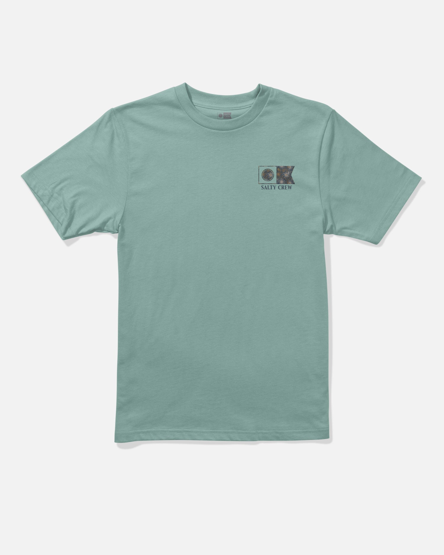 Front view of the Flagship Fill Boys Tee - Mackerel. 