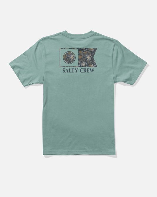 Back view of the Flagship Fill Boys Tee - Mackerel. 