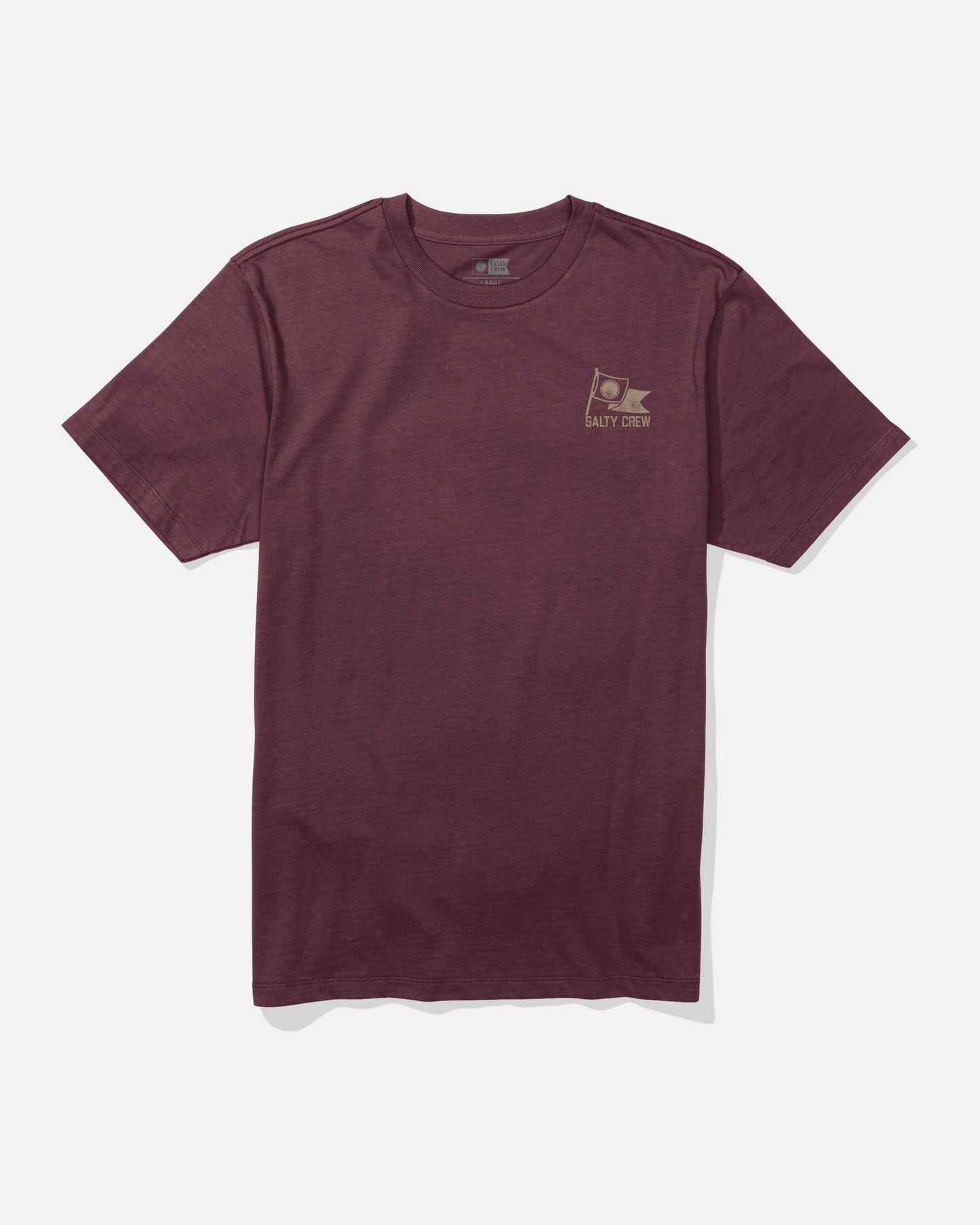 Front view of the Flag Day Tee - Burgundy. 