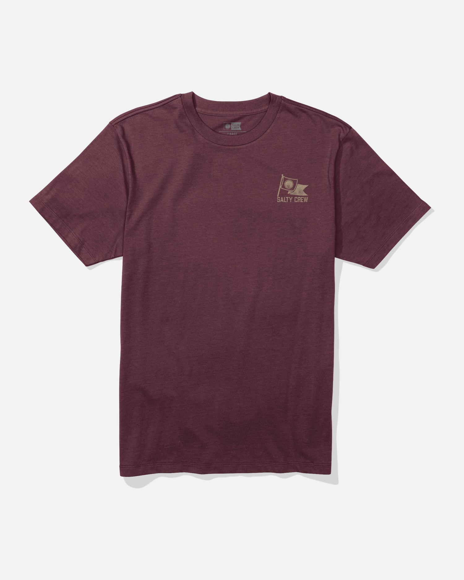 Front view of the Flag Day Tee - Burgundy. 