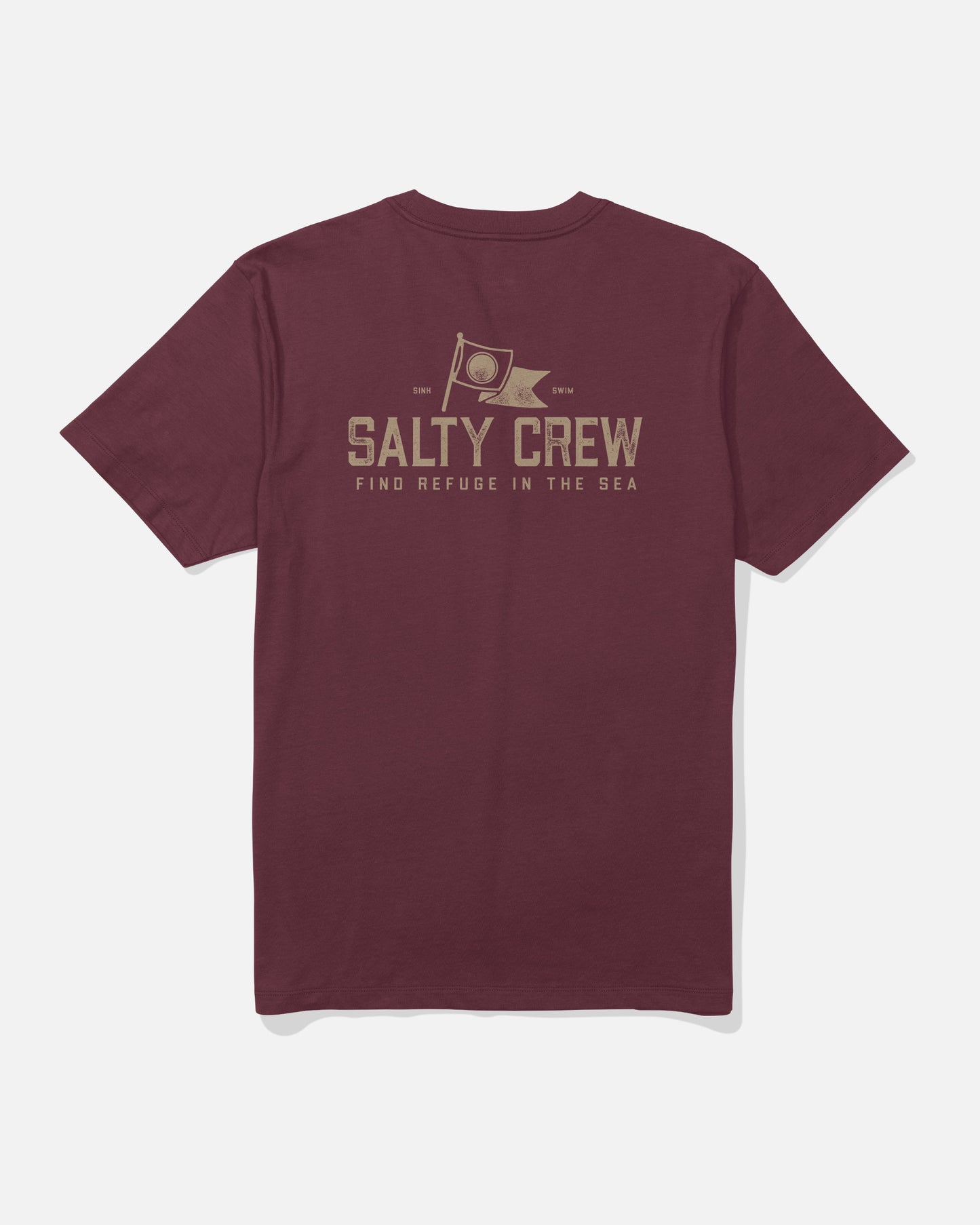 Back view of the Flag Day Tee - Burgundy. 