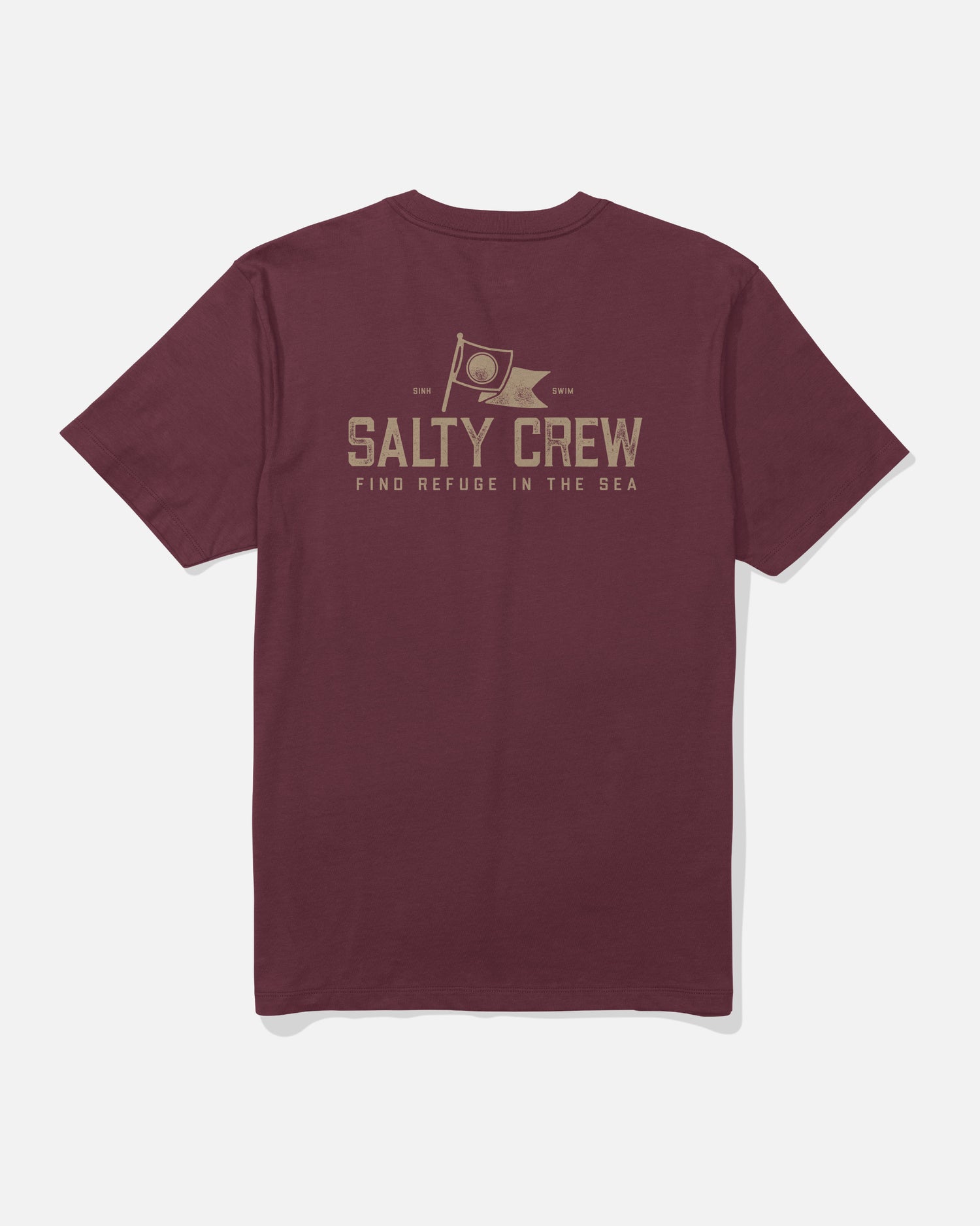 Back view of the Flag Day Tee - Burgundy. 