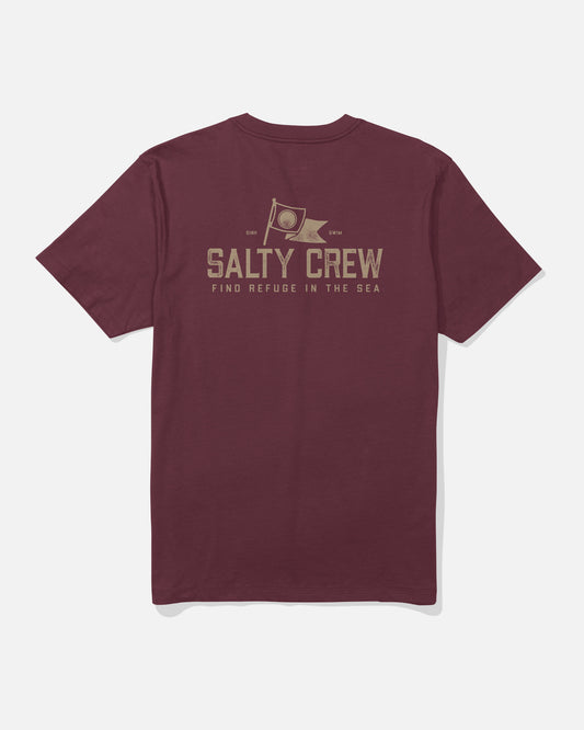 Back view of the Flag Day Tee - Burgundy. 
