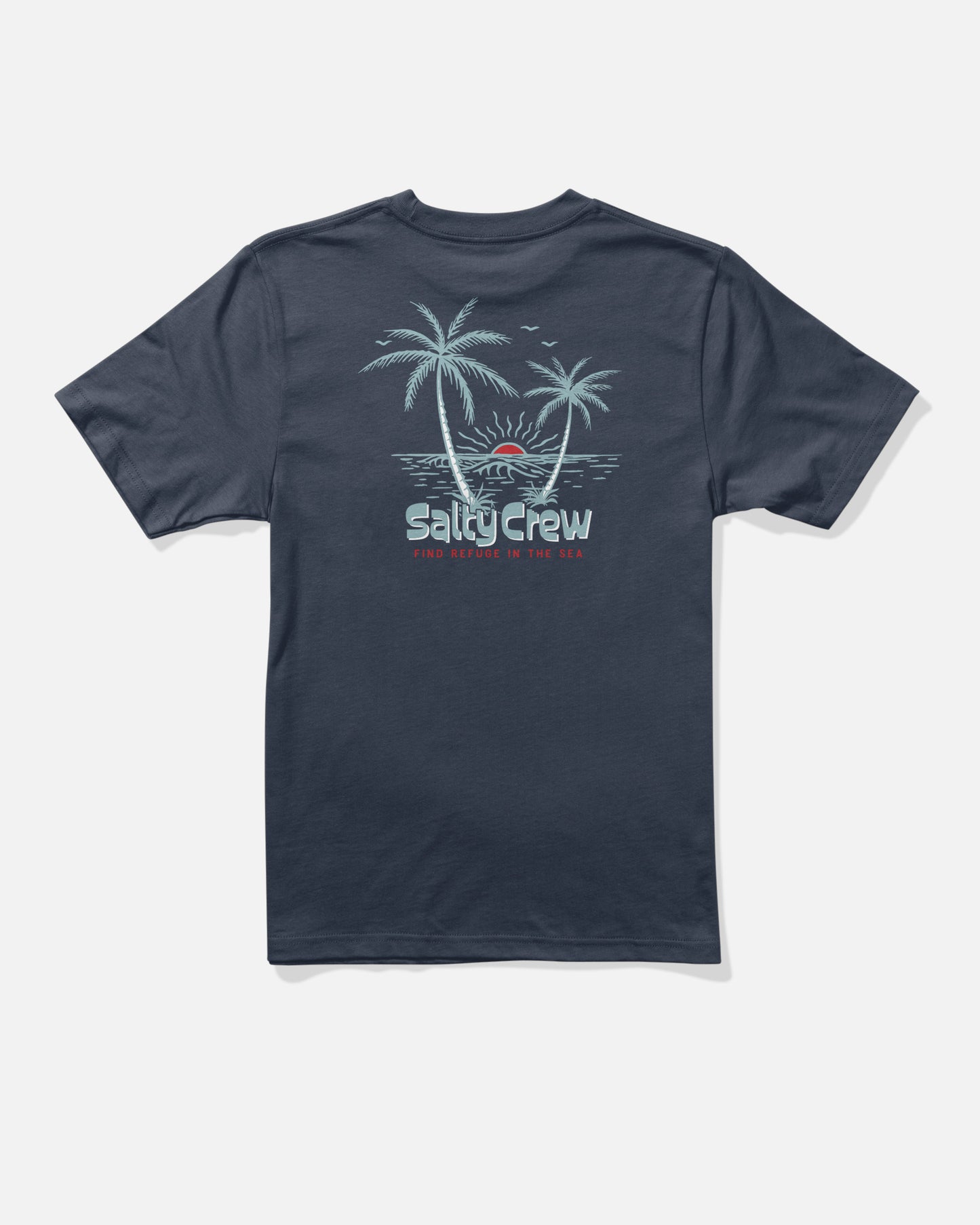 Back view of the Viewpoint Boys Tee - Navy. 