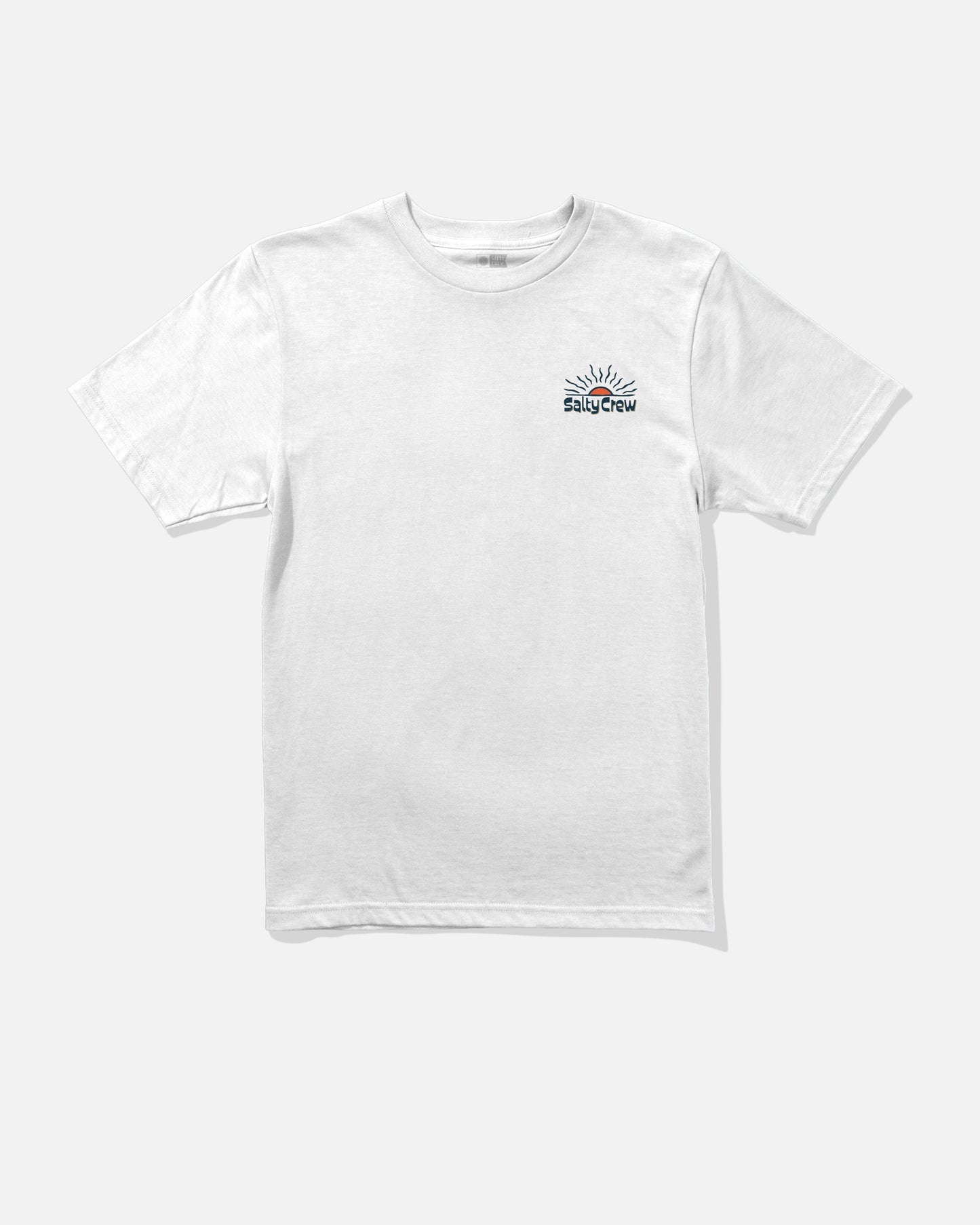 Front view of the Viewpoint Boys Tee - White. 