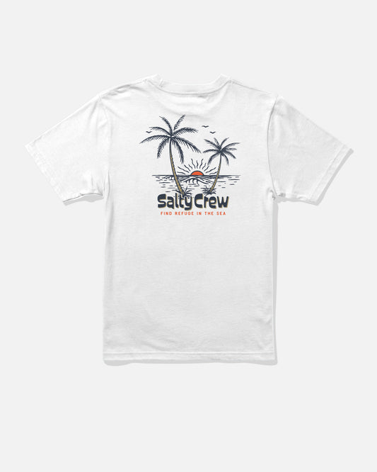 Back view of the Viewpoint Boys Tee - White. 