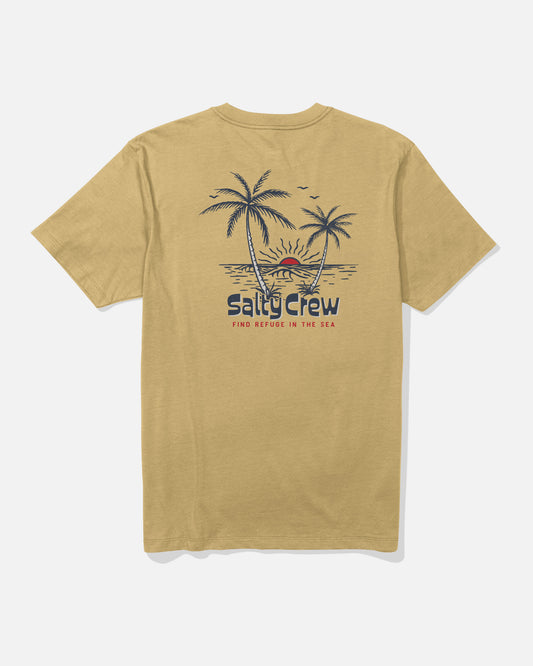 Back view of the Viewpoint Tee - Mineral Yellow. 