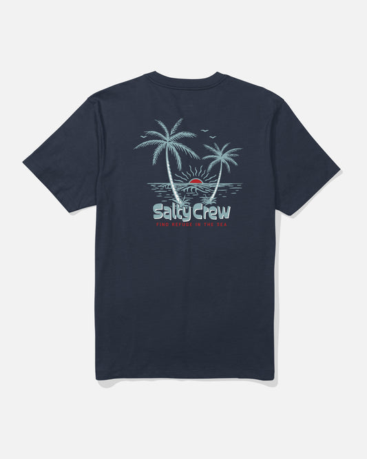 Back view of the Viewpoint Tee - Navy. 