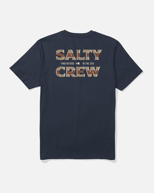 back view of Offset Tee - Navy