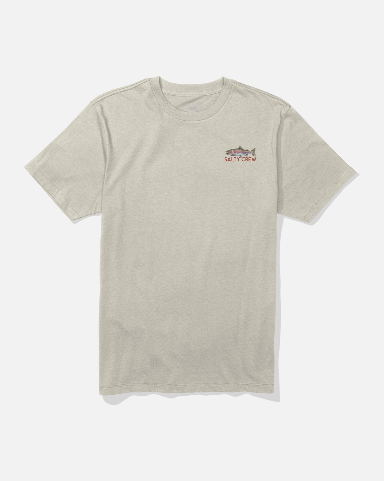 Front view of the Trout Mount Tee - Bone. 