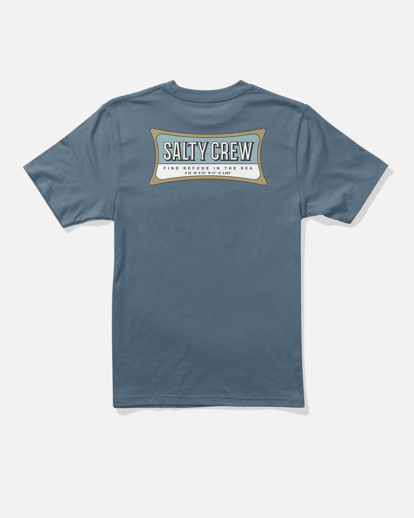 Back view of the Essential Boys Tee - Slate. 