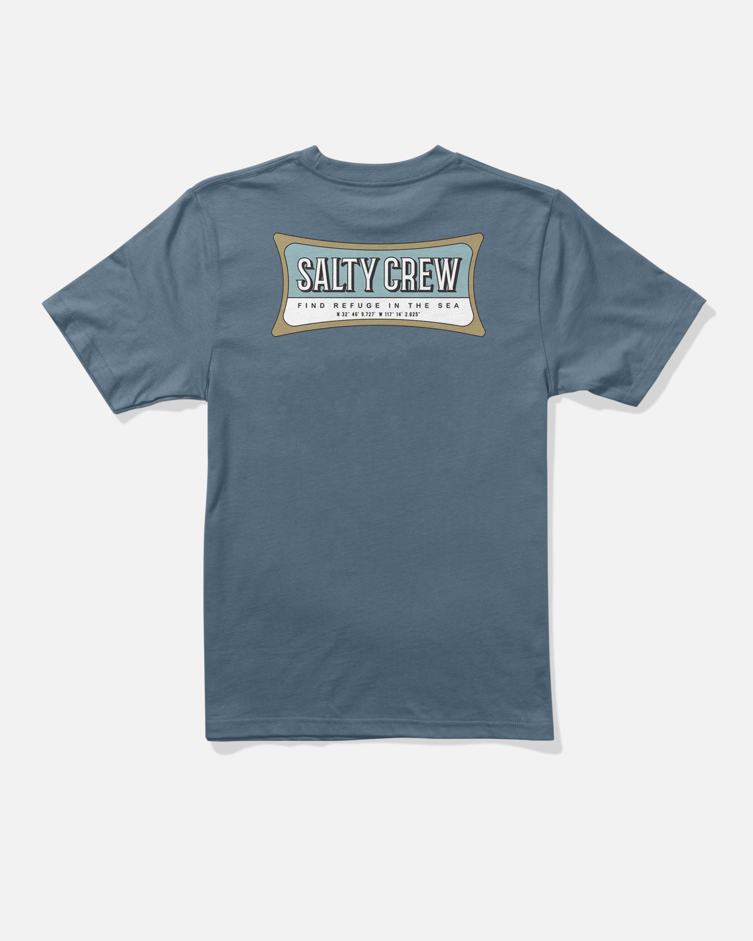 Back view of the Essential Boys Tee - Slate. 
