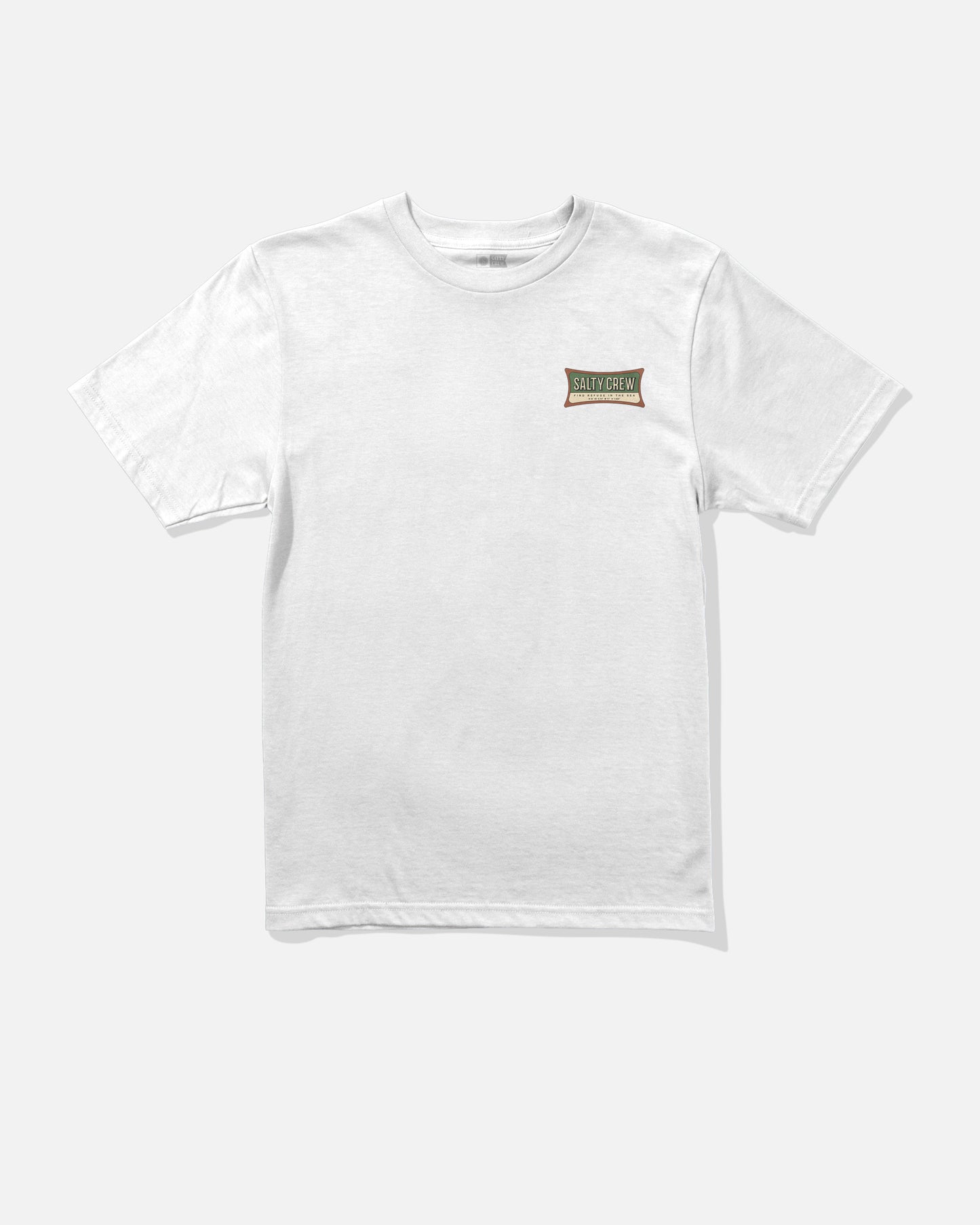 Front view of the Essential Boys Tee - White. 