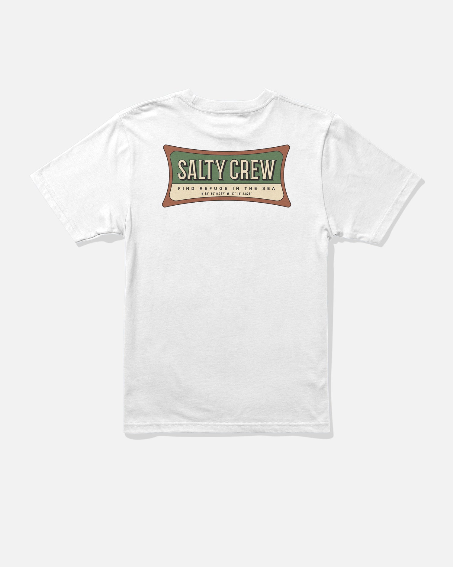 Back view of the Essential Boys Tee - White. 