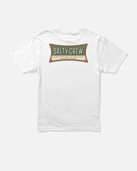 Back view of the Essential Boys Tee - White. 