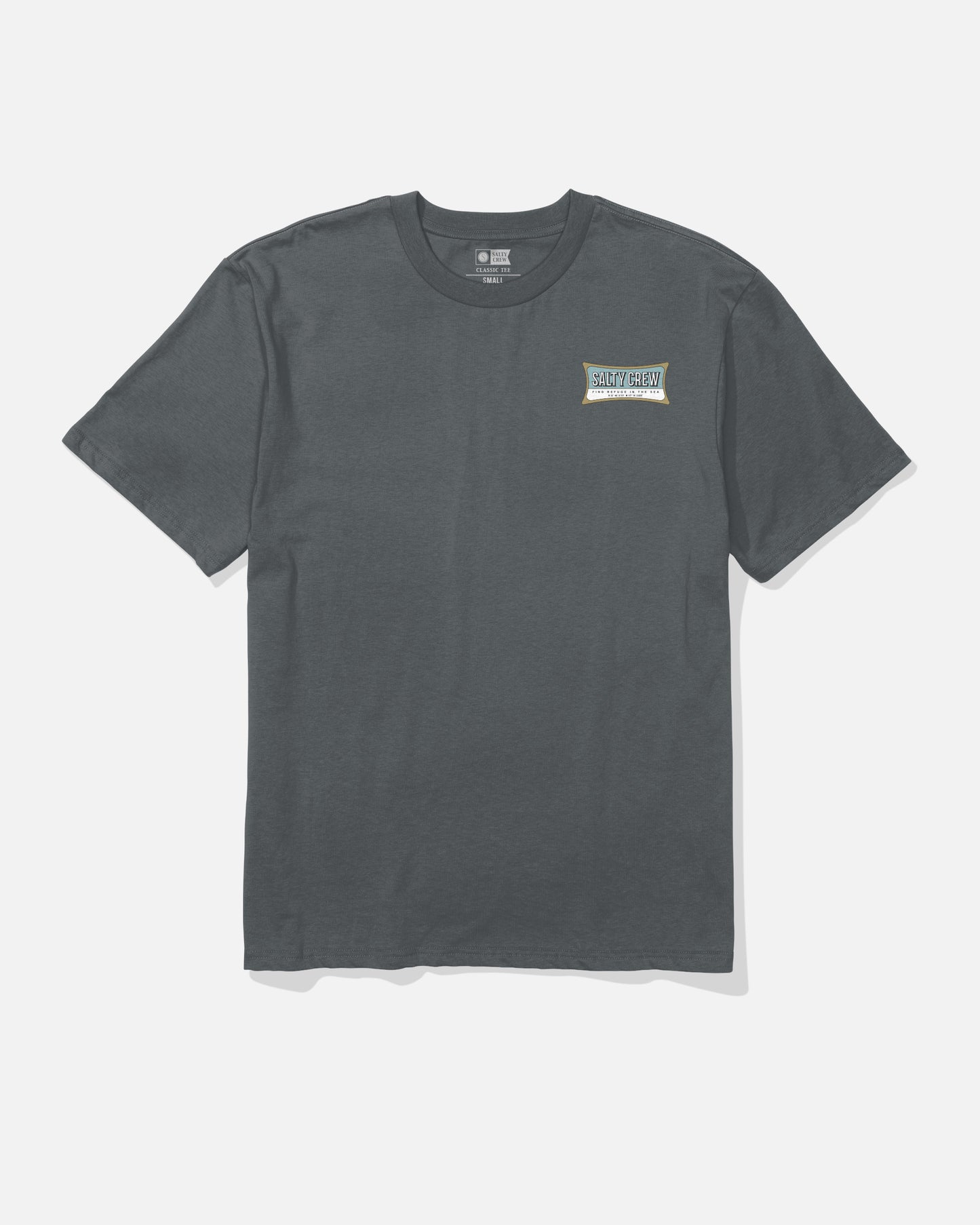Front view of the Essential Classic Tee - Charcoal. 