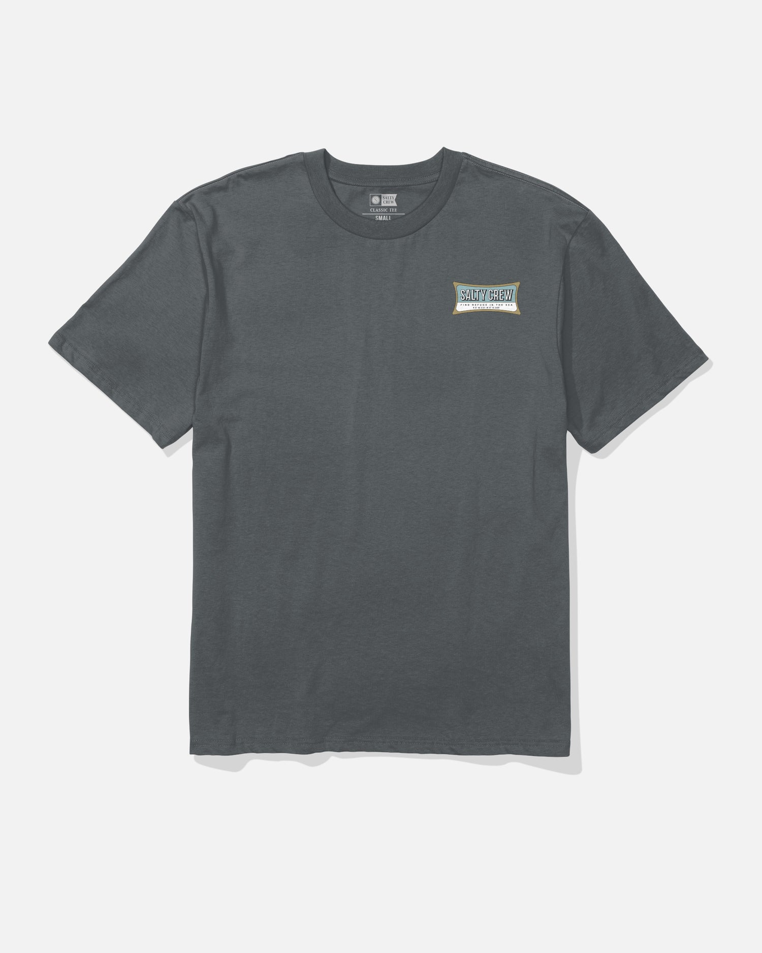 Front view of the Essential Classic Tee - Charcoal. 