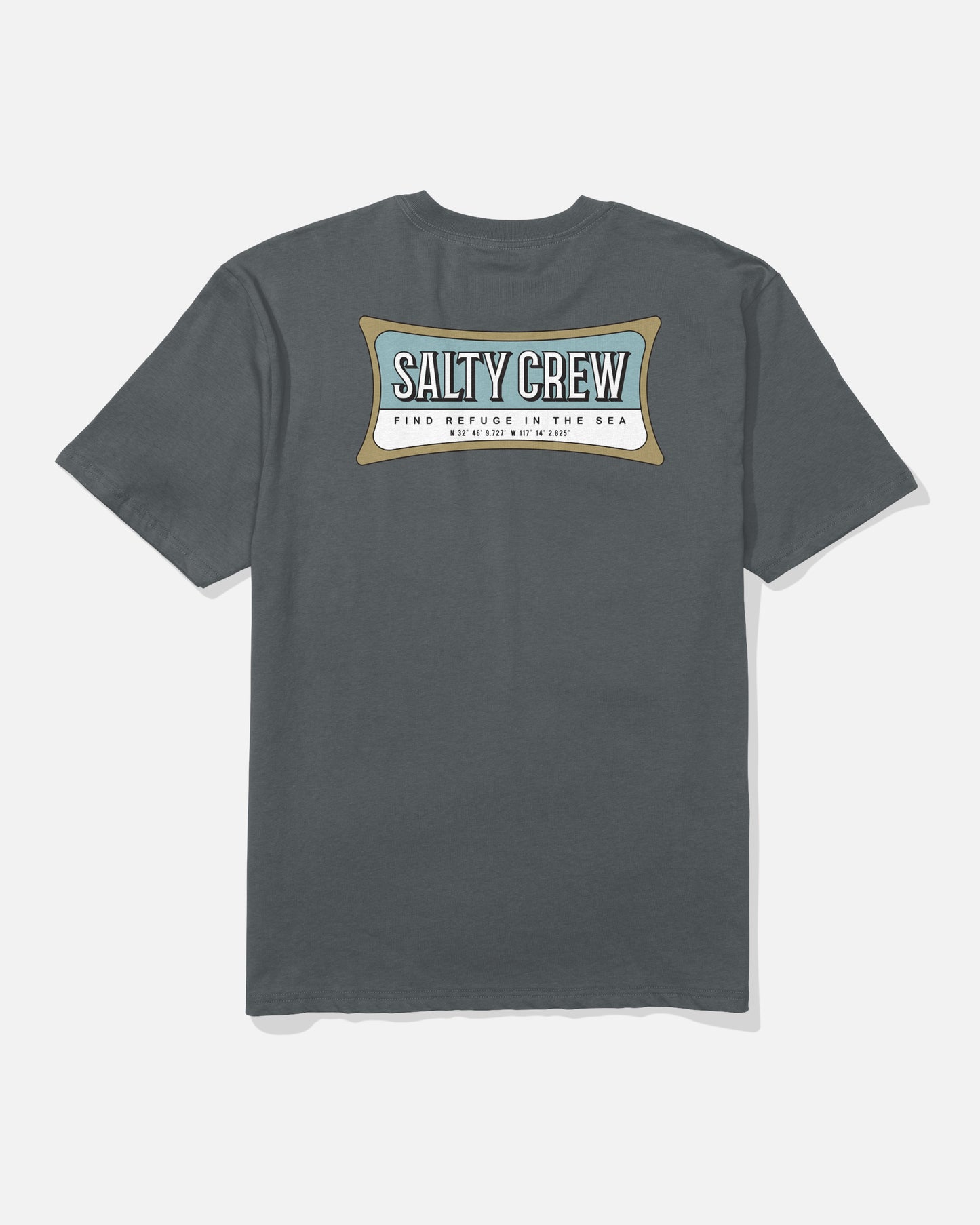 Back view of the Essential Classic Tee - Charcoal. 
