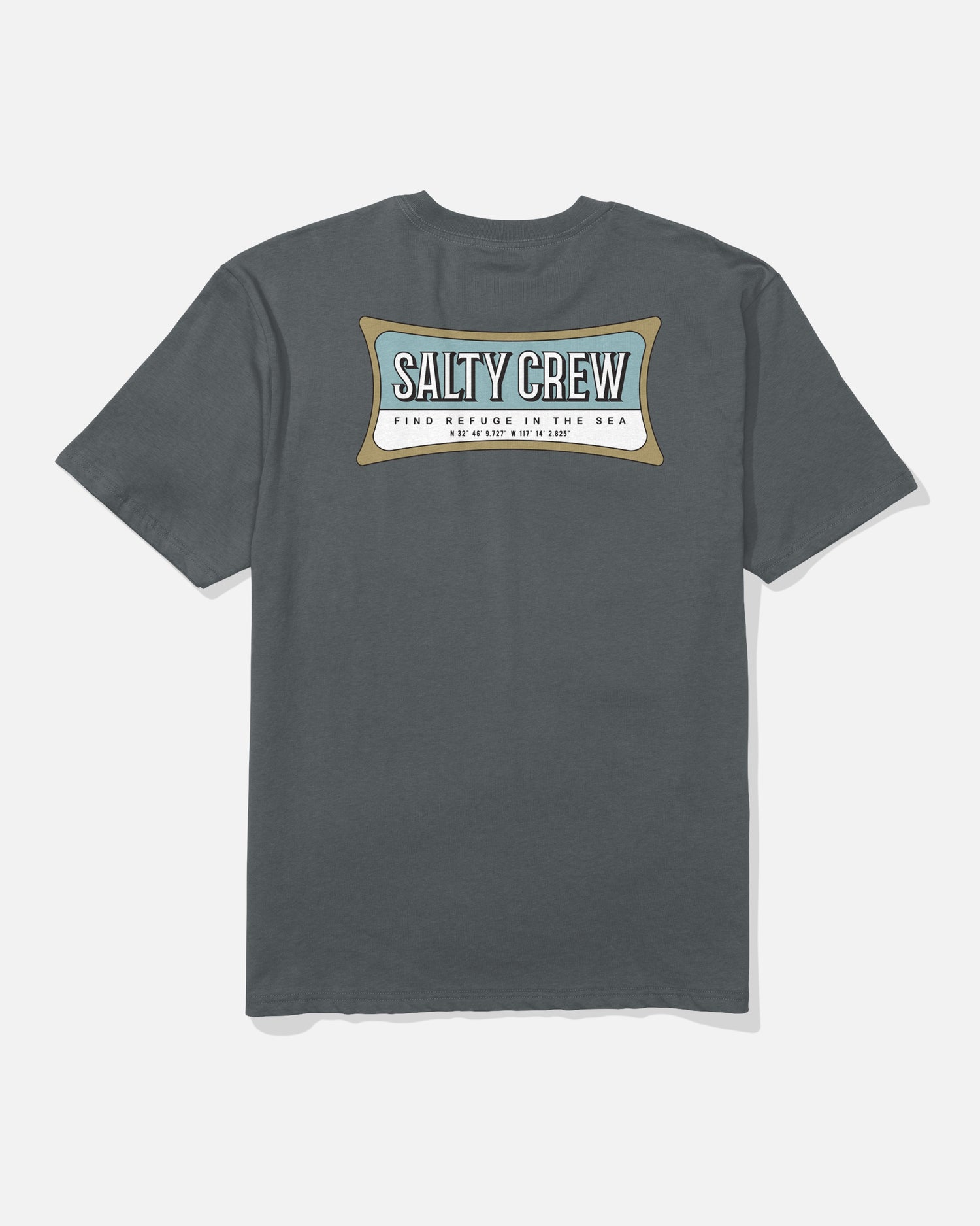 Back view of the Essential Classic Tee - Charcoal. 