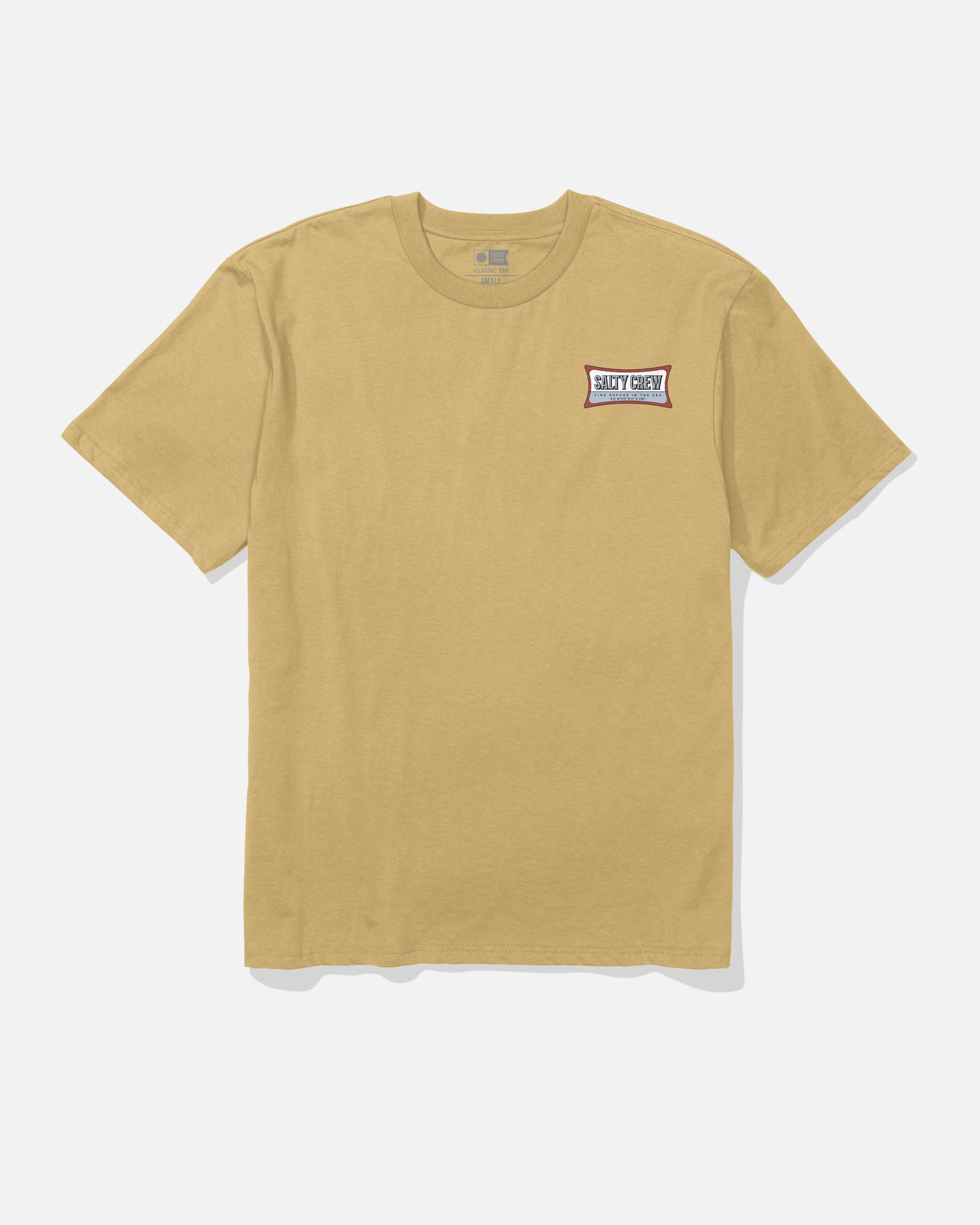 Front view of the Essential Classic Tee - Mineral Yellow. 