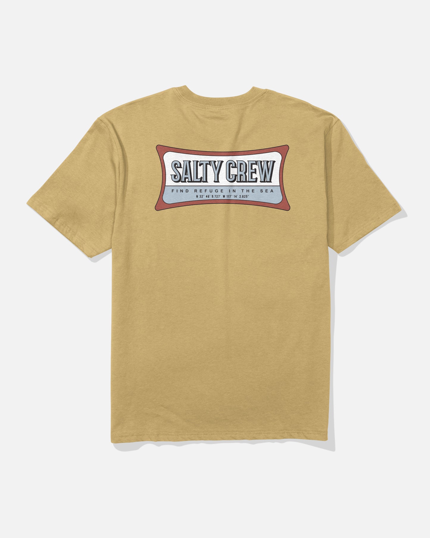 Back view of the Essential Classic Tee - Mineral Yellow. 