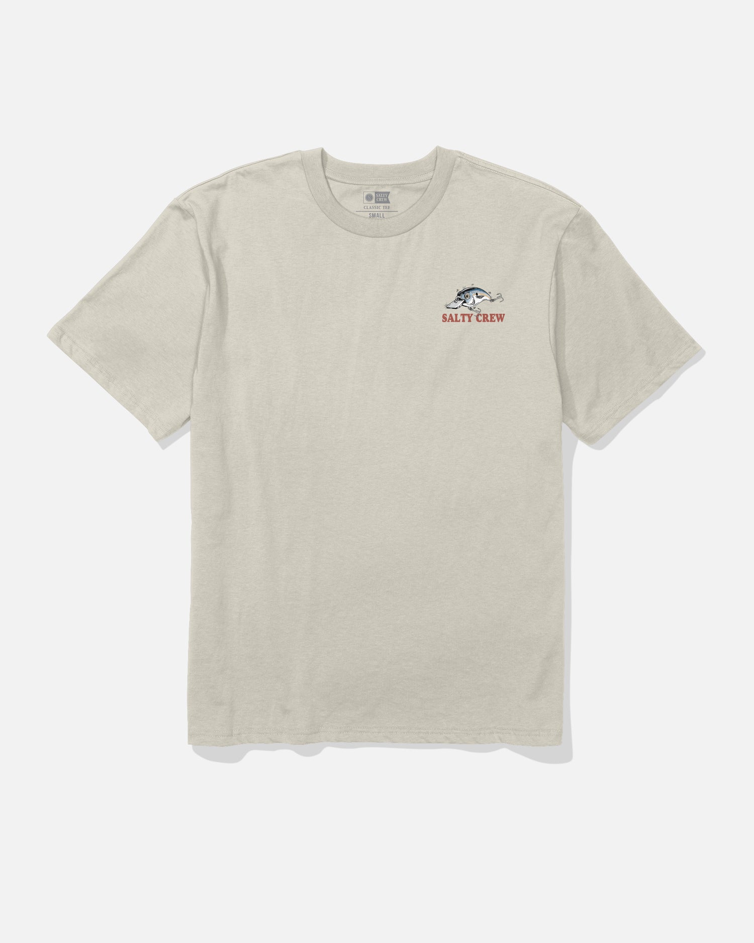 Front view of the Cast Life Classic Tee - Bone. 