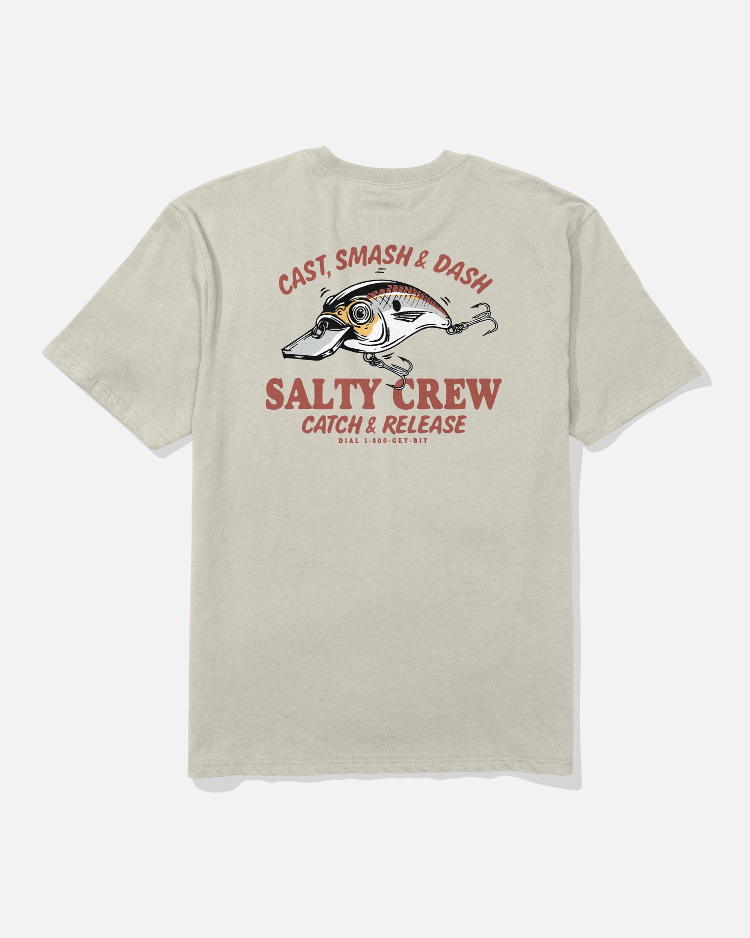 Back view of the Cast Life Classic Tee - Bone. 
