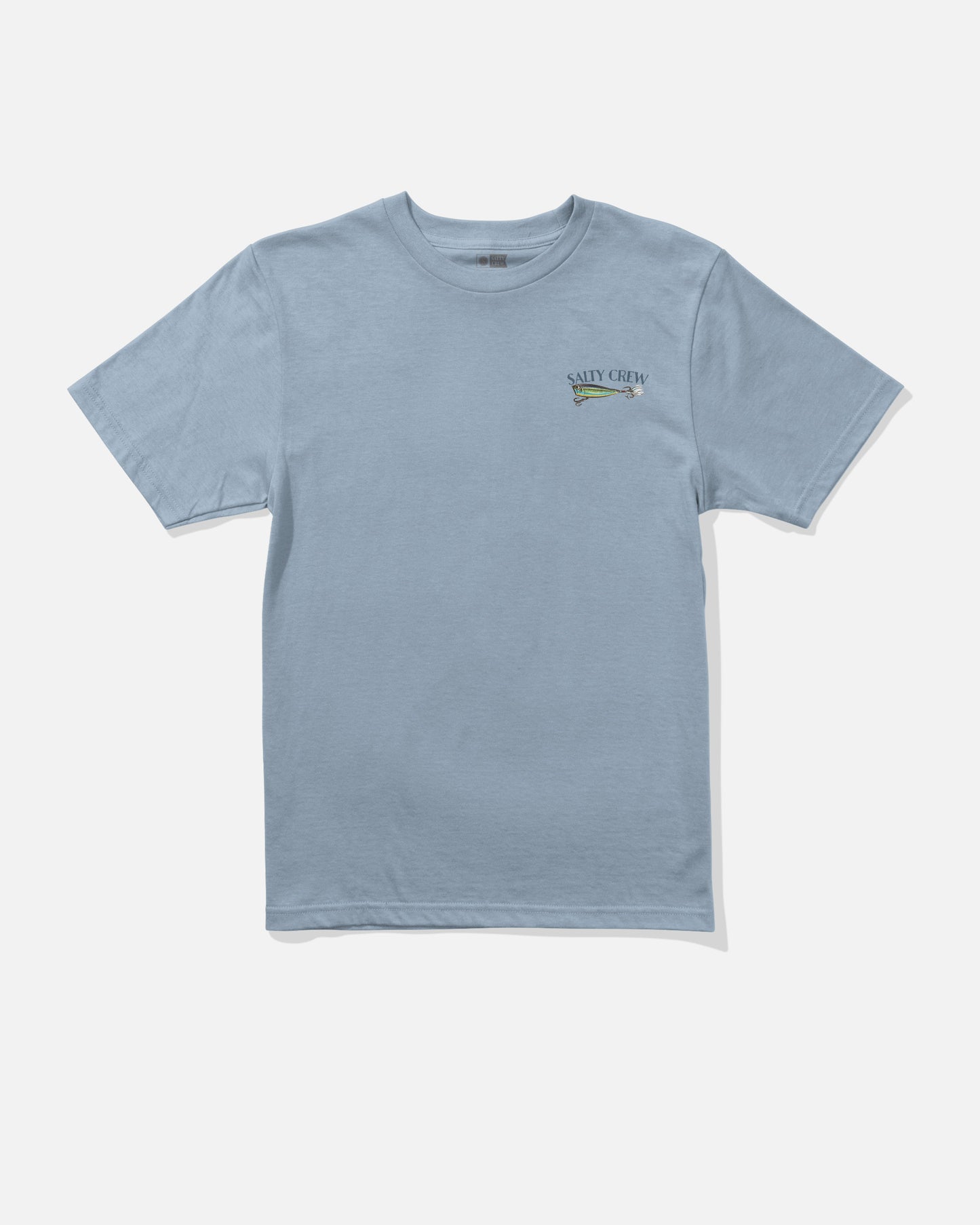 Front view of the Lure Gear Boys Tee - Blue Fog. 