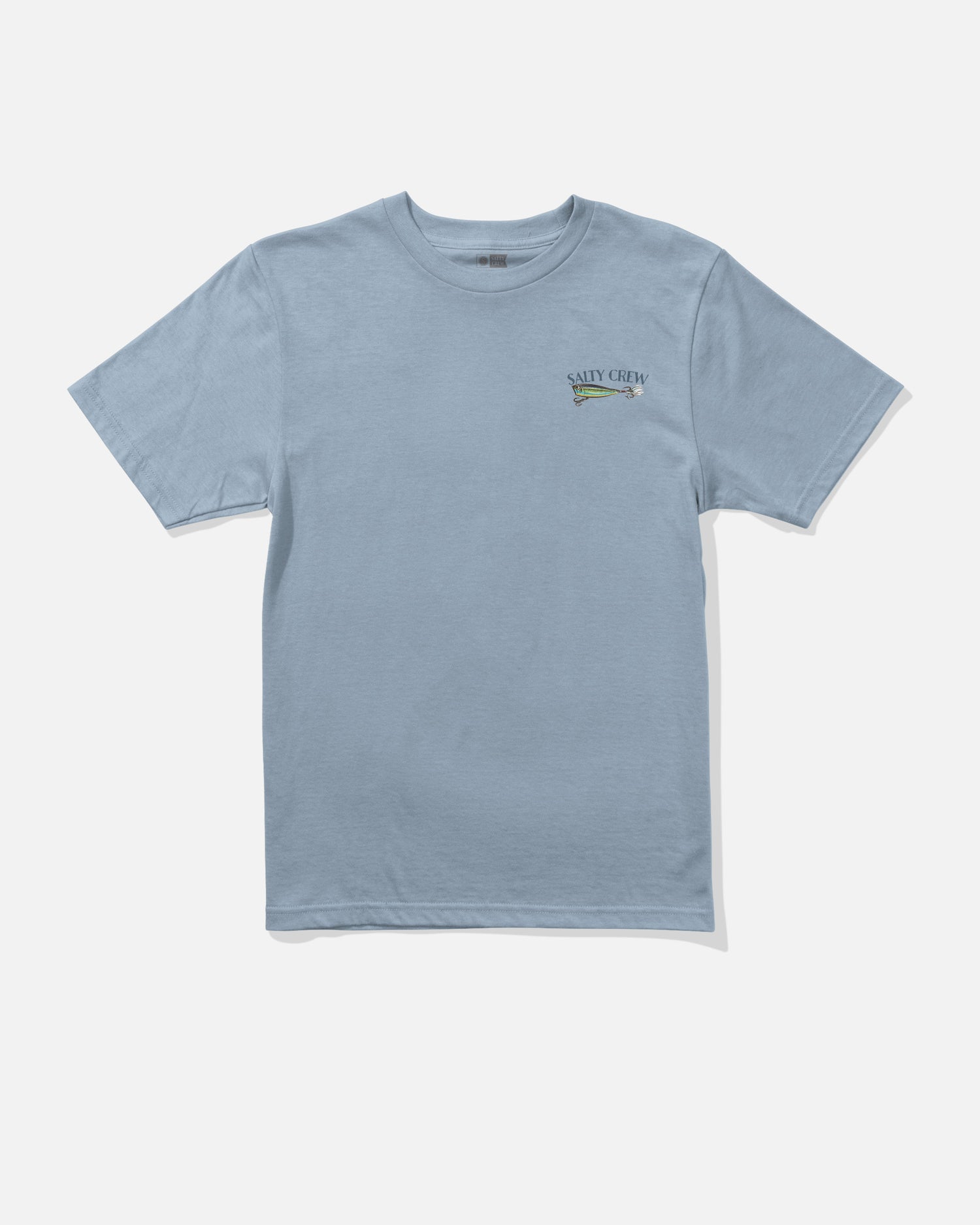 Front view of the Lure Gear Boys Tee - Blue Fog. 