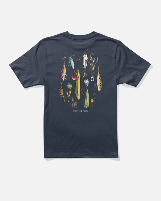 Back view of the Lure Gear Boys Tee - Navy. 