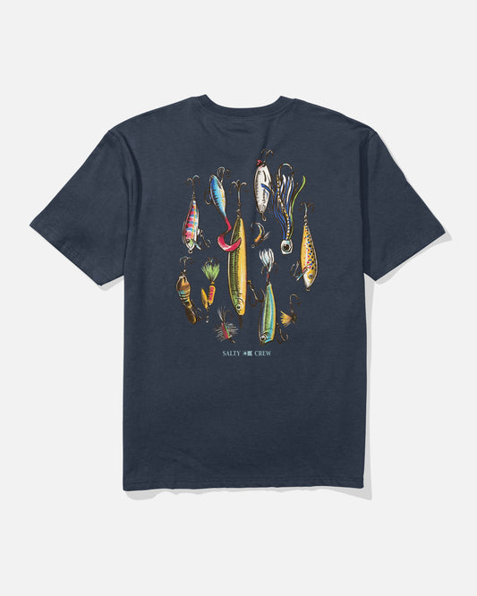 Back view of the Lure Gear Classic Tee - Navy. 