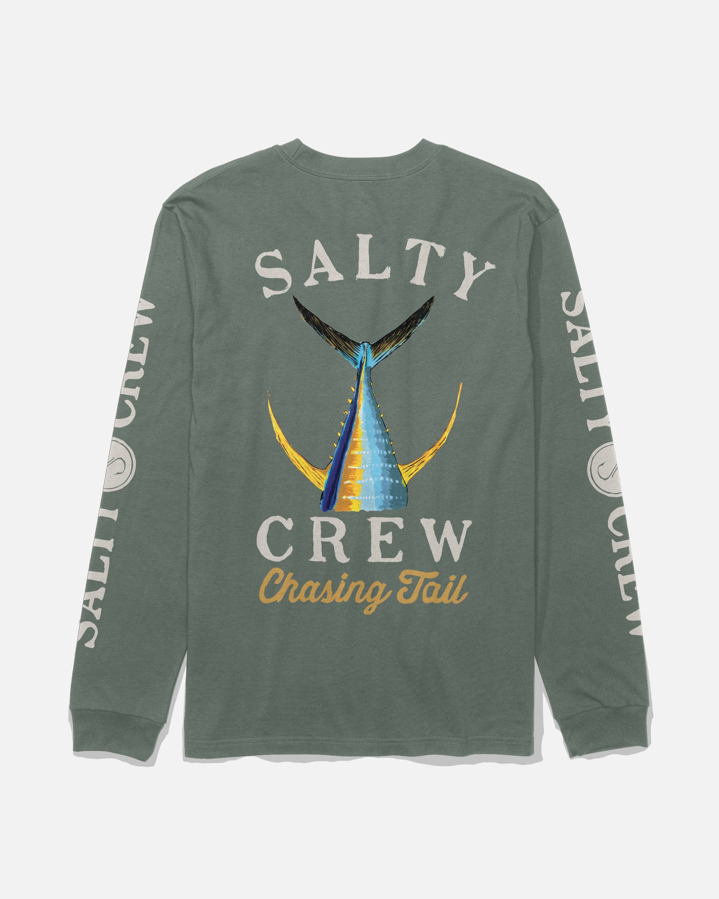Back view of the Tailed Long Sleeve Tee - Laurel Wreath. 