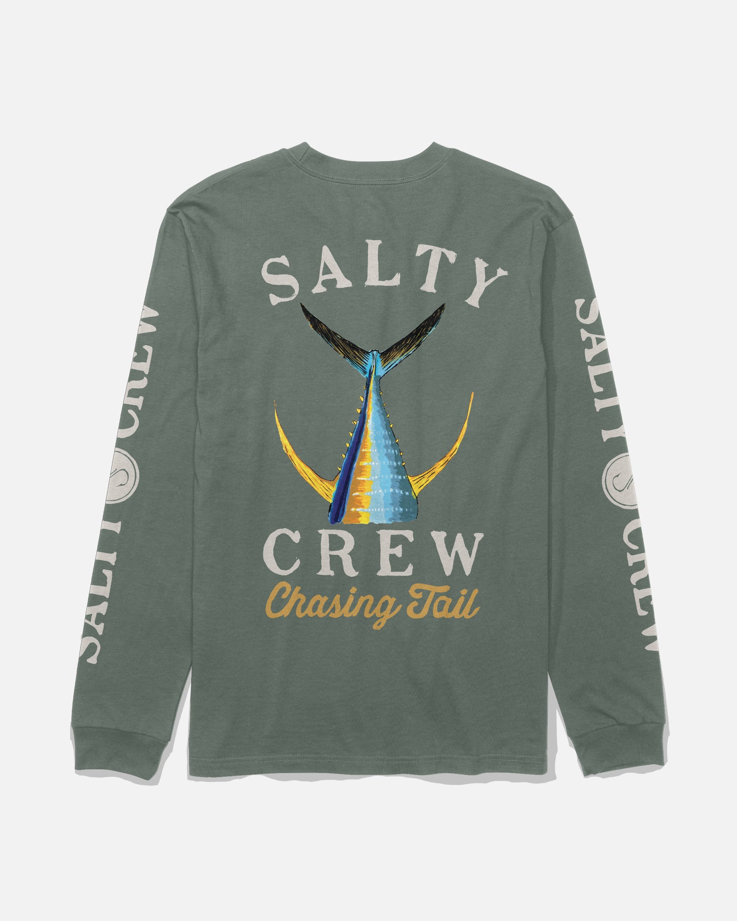 Back view of the Tailed Long Sleeve Tee - Laurel Wreath. 