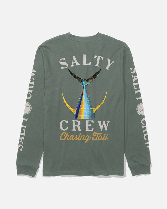 Back view of the Tailed Long Sleeve Tee - Laurel Wreath. 