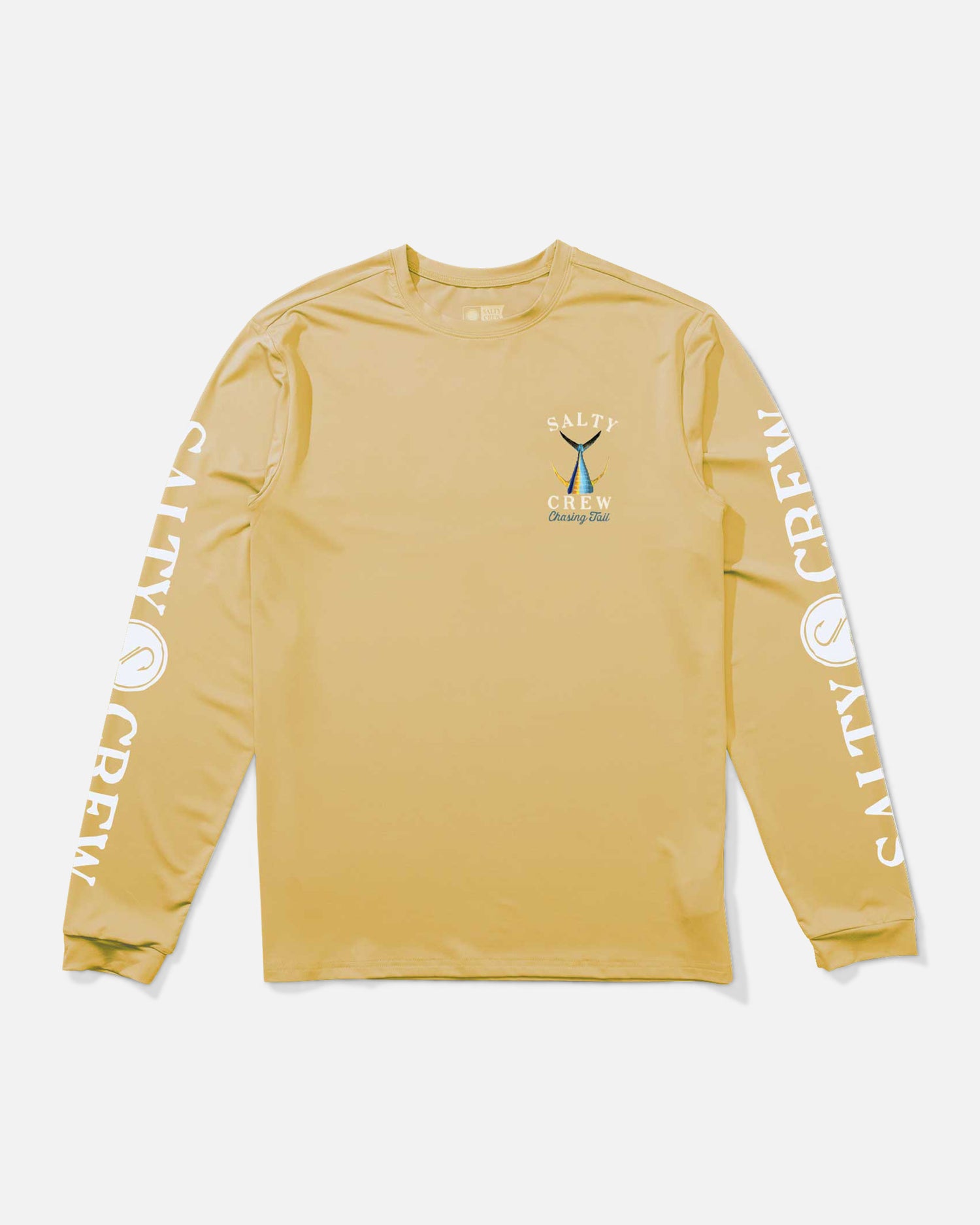 Front view of the Tailed Long Sleeve Sunshirt - Saffron. 